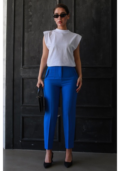 Madmext Saks Önü Biyeli Yüksek Bel Kadın Pantolon Mg2425 Saks