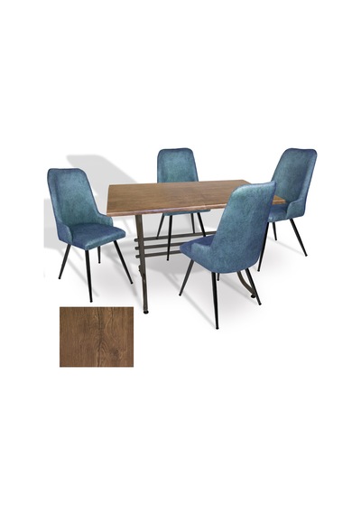 Japon - Çırağan Masa Takımı - 80x140 Werzalit, Wermodin Ve Allzalit Tabla - Rustic Dark - Mavi Çok Renkli Japon - Çırağan Masa Takımı - 80x140 Werzalit, Wermodin Ve Allzalit Tabla - Rustic Dark - Mavi Çok Renkli