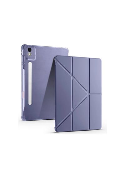 Lenovo Idea Tab Pro 12.7 Tb-373fu Kılıf Zore Tri Folding Kalem Bölmeli Standlı Kılıf Klasik