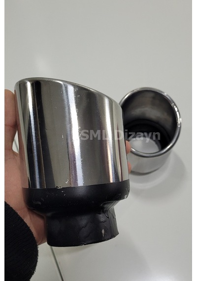 90lık Kesik Tekli Egzoz Ucu. 90mm Krom Egzoz Başlığı. Egzos Ucu