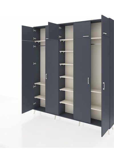 Arges Dolap 12 Raflı 9 Kapaklı 2 Askılı 220x30x243 Antrasit-antrasit/aytaşı Antrasıt/aytası Arges Dolap 12 Raflı 9 Kapaklı 2 Askılı 220x30x243 Antrasit-antrasit/aytaşı Antrasıt/aytası