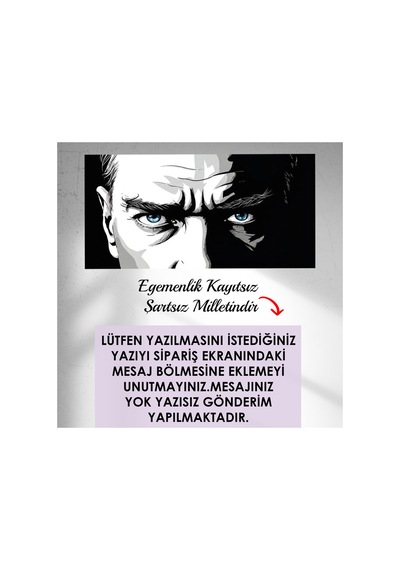Kişiye Özel Işıklı Epoksili Atatürk Tablo Dekoratif Duvar Dekoru Gece Lambası Beyaz - 758131332 Beyaz