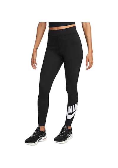 Nike High-waisted Graphic Womens Tight Pamuklu Kadın Tayt Siyah Siyah