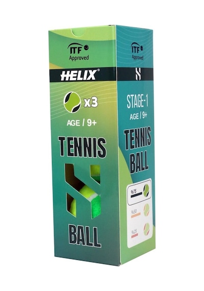 Helix Tenis Topu 9+ Yaş 3lü Ht-100 Yeşil Ttf&ıtf Onaylı