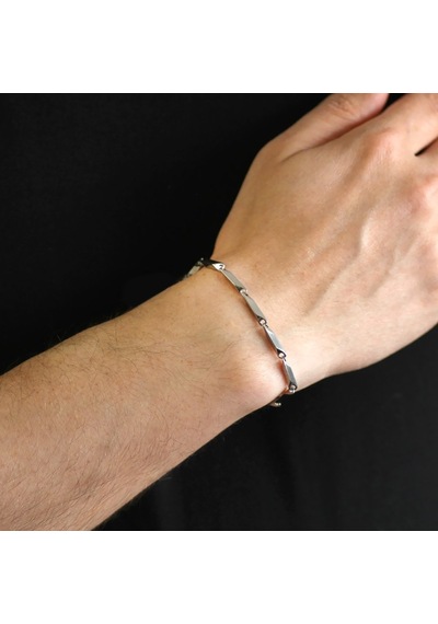 Tesbihane Silver Renk 317L Çelik Singapur Bileklik