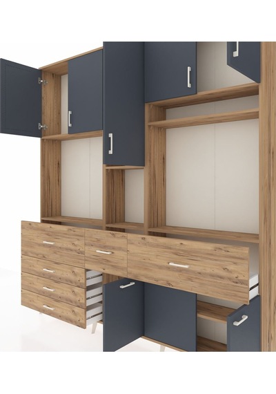 Arges Dolap 10 Raflı 6 Çekmeceli 8 Kapaklı 220x30x243 Çam-antrasit/çam Antrasıt/atlas Çam Arges Dolap 10 Raflı 6 Çekmeceli 8 Kapaklı 220x30x243 Çam-antrasit/çam Antrasıt/atlas Çam