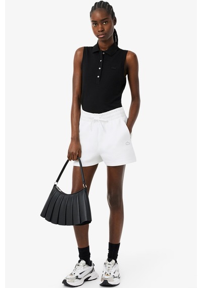 Lacoste Women's Cotton Jersey Shorts Kadın Pamuklu Şort Beyaz Beyaz
