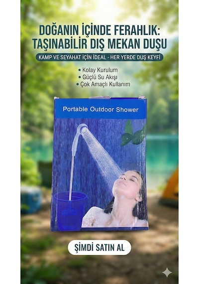 Taşınabilir Şarjlı Seyyar Duş Seti Pompa - Hortum - Duş Başlığı Renkli