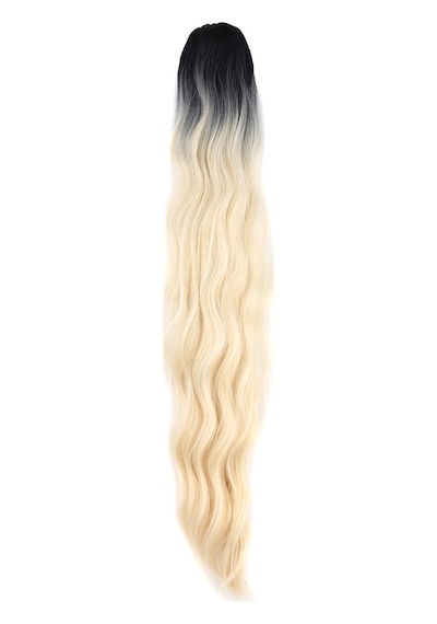 Tokalı Protein Fiber Sentetik At Kuyruğu / Siyah Platin Ombreli - Vfdı-898523 Çok Renkli