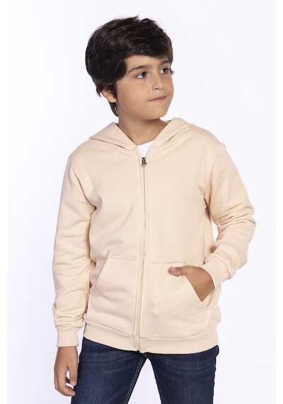 Toontoy Kız Ve Erkek Çocuk Kanguru Cepli Hırka Bej