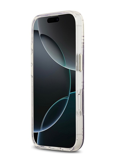 Apple Uyumlu iPhone 17 Kılıf Guess Lisanslı M-safe Özellikli 4g Desenli Simli Silikon Kapak Mor Mor