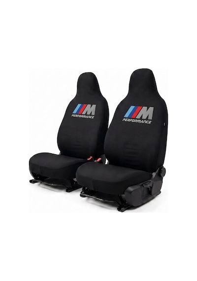 M Performance Baskılı - Oto Ön Ve Arka Koltuk Kılıfı Penye Universal - Siyah
