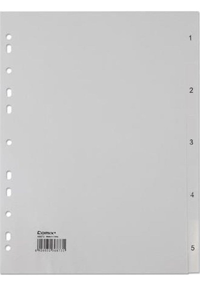 Comix Seperatör 1-5 Rakamlı Plastik A4 Ix905