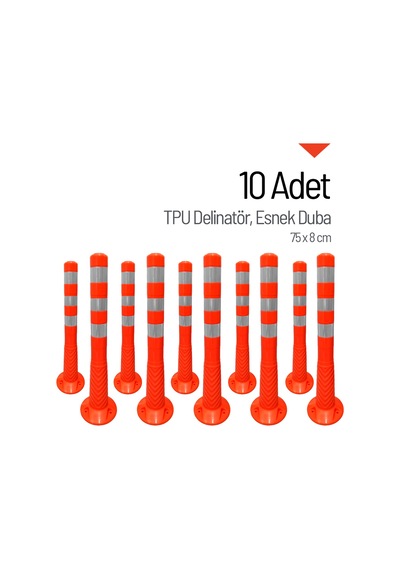 10'lu Delinatör Seti 75x8 Cm Tpu, Esnek Duba-3586