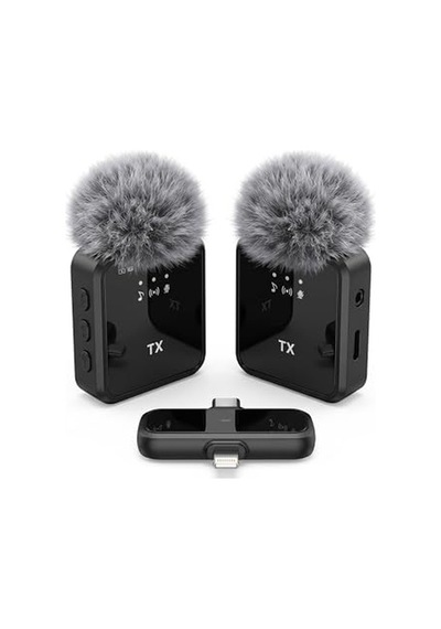 2'li Kablosuz Yaka Mikrofonu Apple Uyumlu, iPhone Uyumlu /android Telefonlar/type-c Girişli Pc'ler İçin Type-c/lightning Giriş 8-10 Saat