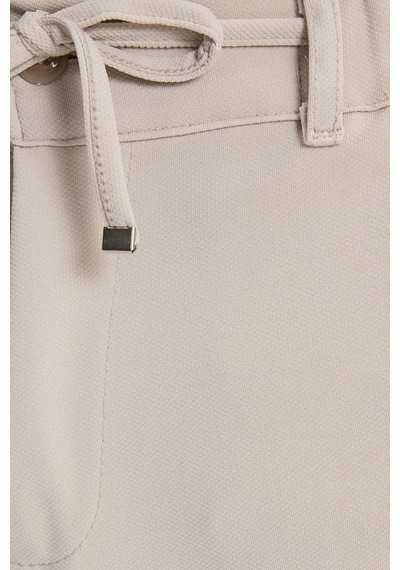 Tudors Erkek Slim Fit Dar Kesim Beli Lastikli Bağcık Detaylı Taş Pantolon-41667 Taş