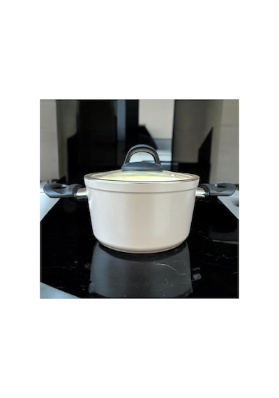 Peramari Hascevher Ezme Bio Granit 22 Cm Derin Tencere Krem Bej 22 Cm Çok Renkli
