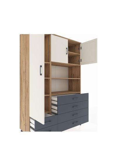 Hyperion Dolap 8 Raflı 6 Çekmeceli 3 Kapaklı 132x44x195 Çam-aytaşı/antrasit Aytası/antrasıt Hyperion Dolap 8 Raflı 6 Çekmeceli 3 Kapaklı 132x44x195 Çam-aytaşı/antrasit Aytası/antrasıt