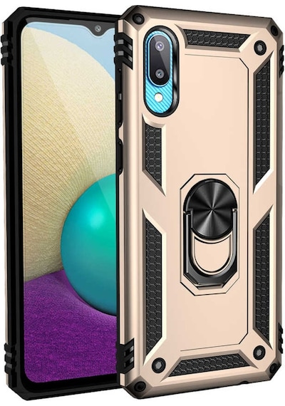 Galaxy A02 Kılıf Zore Vega Yüzüklü Standlı Zırh Kılıf