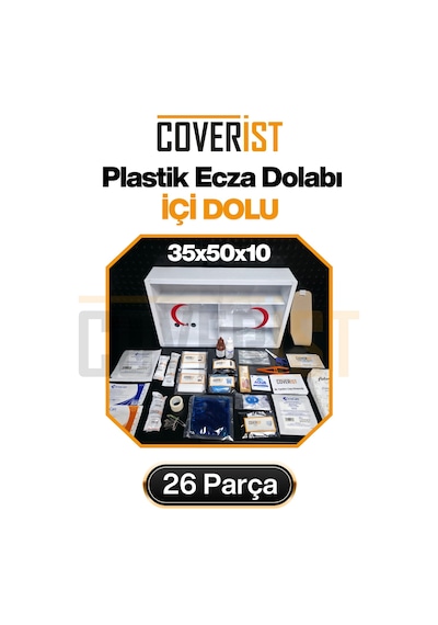 Küçük Plastik İş Yeri Ecza Dolabı - İçi Dolu İlk Yardım Setli