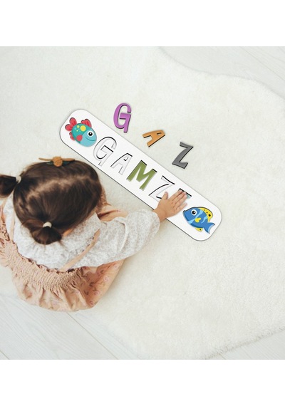Bk Toys Çocuklara Özel Isimli Ahşap Eğitici Yapboz Puzzle-8