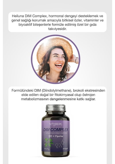 Dim Complex 30 Kapsül Dım 100 Mg, D3 Ve Bitkisel Ekstreler İçeren Takviye Edici Gıda