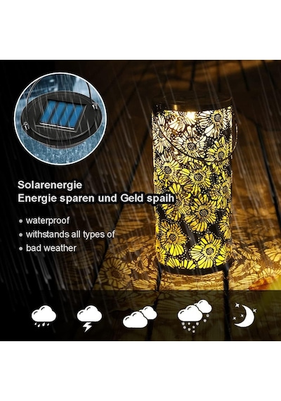 Forlife 10watt Çiçek Desenli Güneş Enerjili Solar Dekoratif Bahçe Armatürü