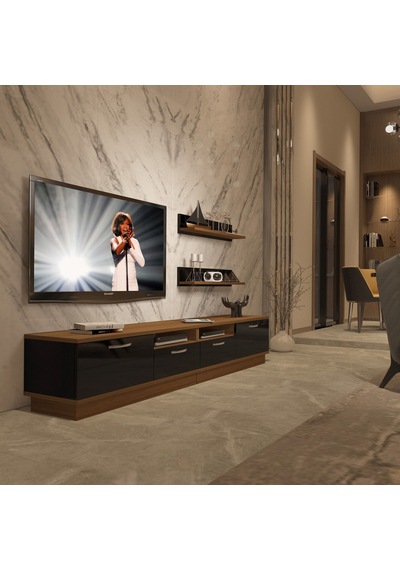 Decoraktiv Trendstyle 220r Slm Tv Ünitesi Tv Sehpası Ceviz - Siyah