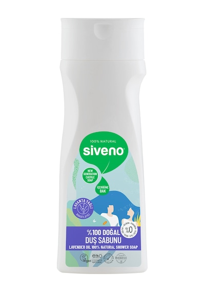 Siveno %100 Doğal Duş Sabunu Lavanta Kokulu Duş Jeli 6 Değerli Bitki Vegan 300 ML