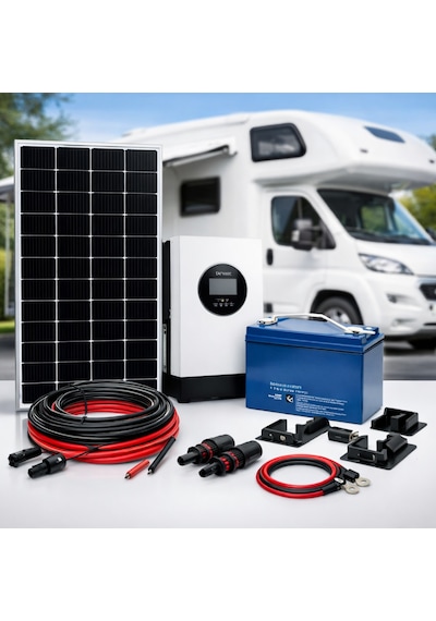 Sed 1kw Karavan Güneş Enerjisi Paketi 570w Monokristal Half-cut Panel, 1kw Mppt Akıllı İnverter, 200ah Jel Akü Solar Sistem Beyaz - Gri - Siyah