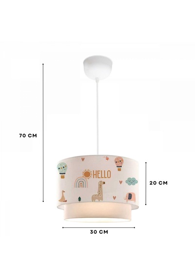 Homing Home Hello Friends Kumaş Baskılı Sarkıt Çocuk Odası Krem