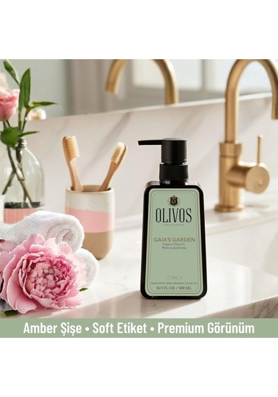 Tr Gaia's Garden Şakayık Kokulu Sıvı El Sabunu %100 Doğal Zeytinyağlı, Nemlendirici Ve Zarif Temizlik 500 Ml
