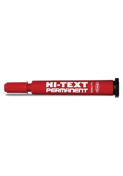 Hi-Text Kesik Uç Kırmızı Permanent Markör 830Pc 12 Adet