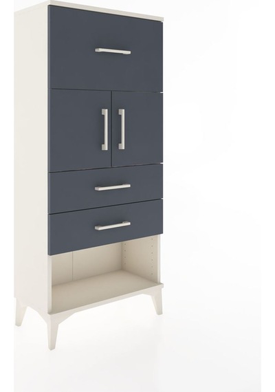 Hyperion Dolap 2 Raflı 3 Çekmeceli 2 Kapaklı 60x44x134 Aytaşı-antrasit Aytası
