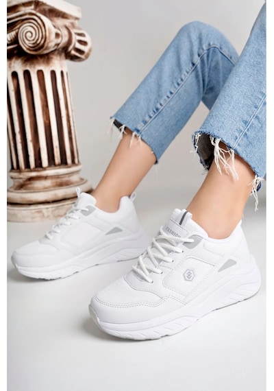 2110-1 Kadın Rahat Sneaker Beyaz/gri Beyaz - Gri