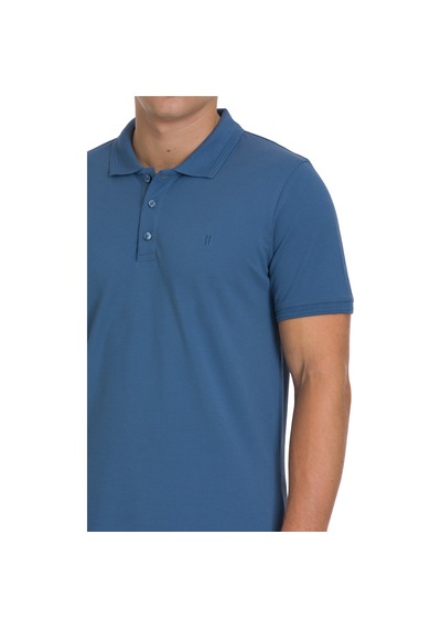 Hatemoğlu İndigo Regular Fit 100% Pamuk Polo Yaka Tişört Indigo