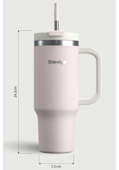 Stevig 2 Moods Tuck-in Tumbler Sızdırmaz Çelik Termos 900 Ml Petal Pink St-241 Pembe