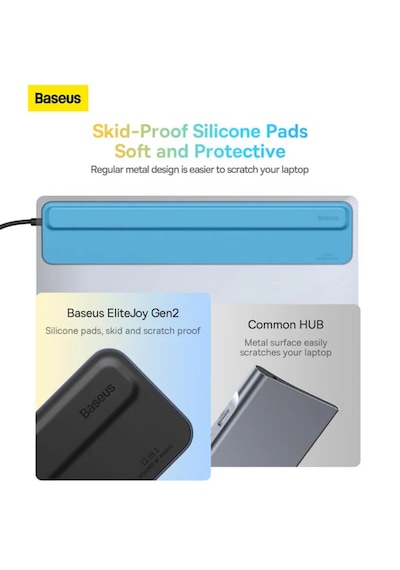Baseus Elitejoy Gen2 12-in-1 Usb-c Hub Docking Station, 4k 60hz Triple Display Adaptör, 100w Pd Şarj, Gigabit Ethernet, Sd/tf Kart Okuyucu - Laptop İçin