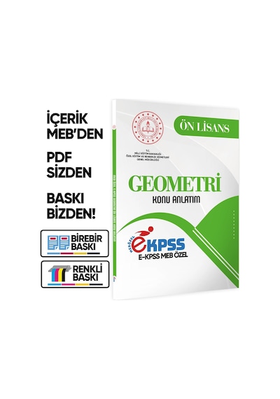 2026 MEB Özel EKPSS Önlisans-Ortaöğretim GEOMETRİ Konu Anlatımı Kitabı(A4 Büyük Boyut)BASKI ÜCRETİ