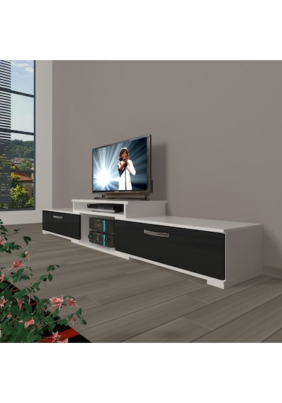 Decoraktiv Flex 4 Slm Tv Ünitesi Tv Sehpası Beyaz - Siyah