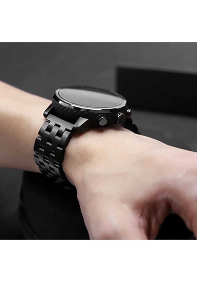 Galaxy Watch 42mm 20mm Uyumlu Krd-20 Metal Frm Kordon Siyah