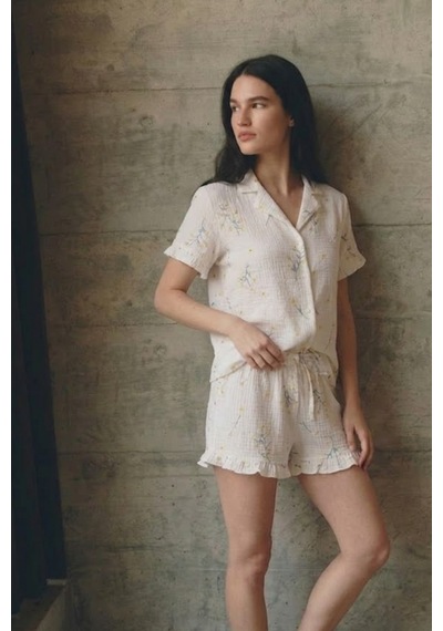 Kadın V Yaka Comfort Fit Çok Renkli Pijama Takımı