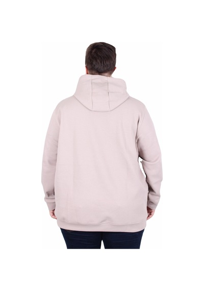 Moc Grande Mocgrande Büyük Beden Kapüşonlu Sweat Double Face Winter 25700 Bej Bej
