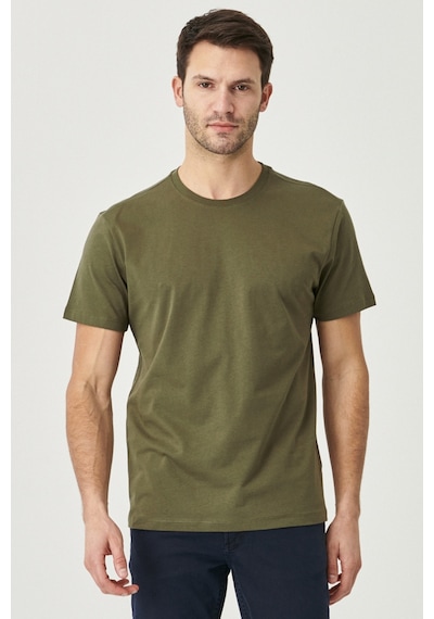 AC&Co / Altınyıldız Classics 4A4800000001HAKXS Slim Fit Bisiklet Yaka Kısa Kol Pamuklu Erkek Tişört Haki