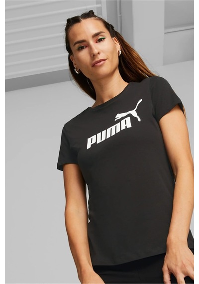 Puma Ess Logo Tee Kadın Siyah T-shirt 586774-01