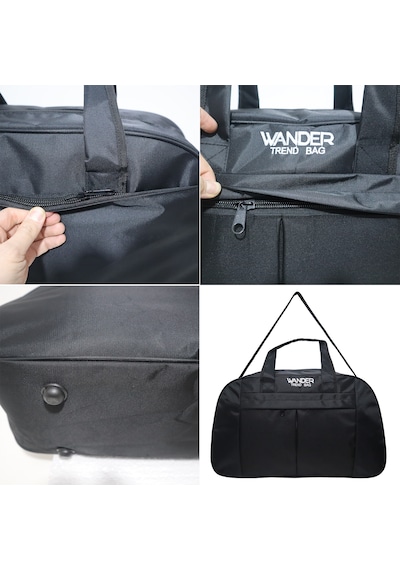 Bag Trend Bt Büyük Boy Seyahat Çantası İmperteks Kumaş Suya Dayanıklı 3 Gözlü Omuz Askılı Spor Ve Valiz Çantası Siyah