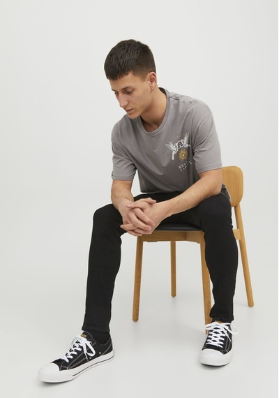 Jack & Jones Erkek Liam 773 Skinny Fit Jean 12237365 Black Denim Siyah - Mavi
