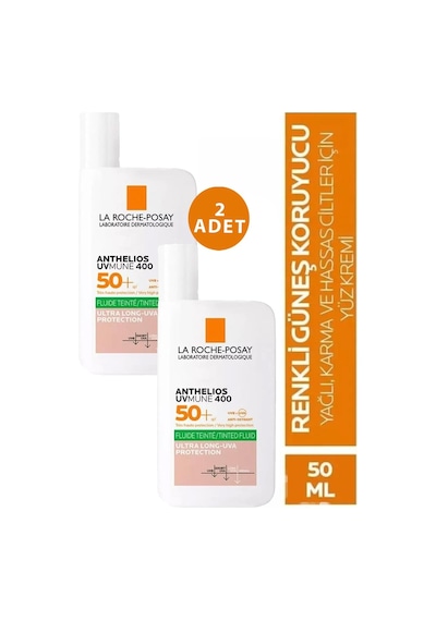 La Roche Posay Anthelios Uvmune 400 Fluide Oil Control Tinted SPF50+ 2 x 50 ML