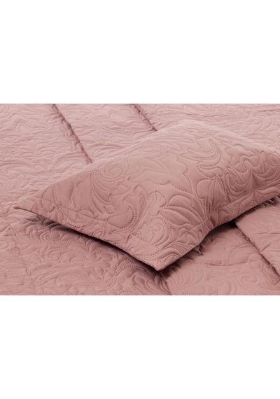 Taç Gala Kendinden Desenli%100 Polyester Yatak Örtüsü Seti, Pembe, Tek Kişilik Çok Renkli