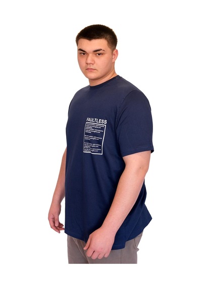 Mode Xl Büyük Beden Erkek T-shirt Bisiklet Yaka Faultless Basklılı U25011 Indigo İndigo Mode Xl Büyük Beden Erkek T-shirt Bisiklet Yaka Faultless Basklılı U25011 Indigo İndigo